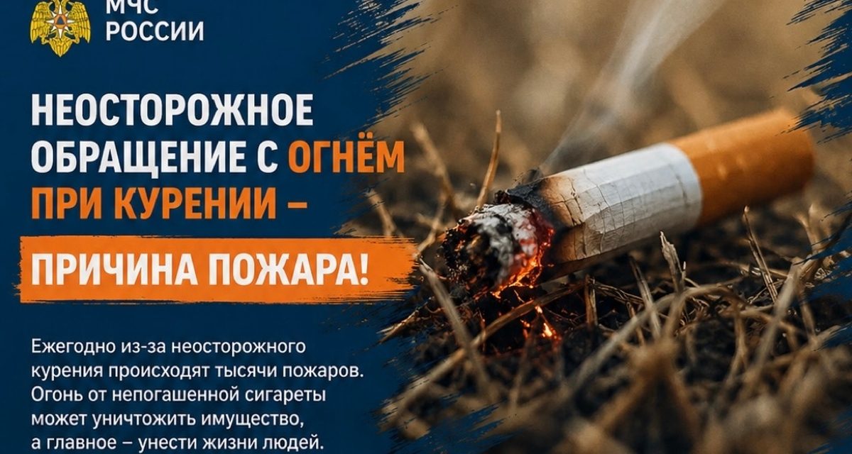 Брянцам напомнили о пожарной безопасности при курении